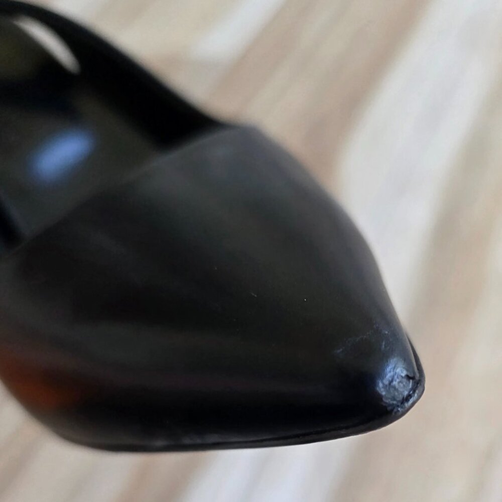 Hermes H Logo Black Leather Slingback Shoes Eur. 35 & Box - Picture 15 of 16